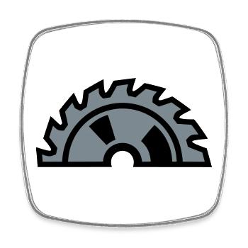 Kreissaegeblatt Halb Logo - Viereckiger Kühlschrankmagnet - Weiß - Vorne