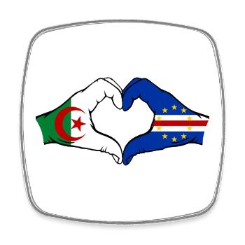 Algerien Kap Verde Flagge Hände Herzform - Viereckiger Kühlschrankmagnet - Weiß - Vorne