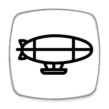 Airship - Square fridge magnet - white - Front