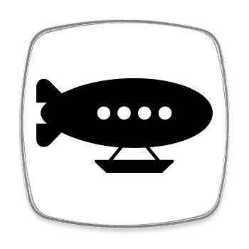 Airship - Square fridge magnet - white - Front