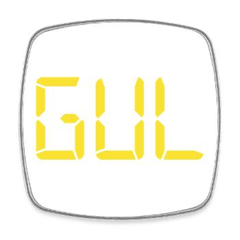 Gelb – LCD - Viereckiger Kühlschrankmagnet - Weiß - Vorne