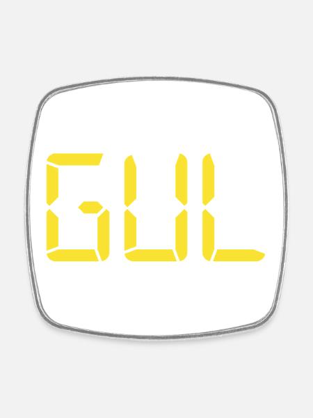 Yellow - LCD - Square fridge magnet - white