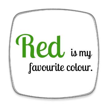 Red - Square fridge magnet - white - Front