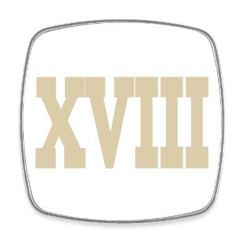 Roman numerals - Square fridge magnet - white - Front