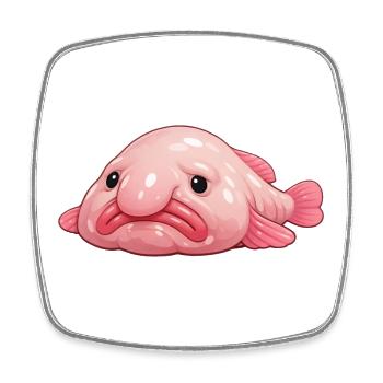 Blobfish - Square fridge magnet - white - Front