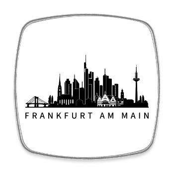Skyline Frankfurt am Main - Viereckiger Kühlschrankmagnet - Weiß - Vorne