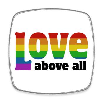 Love Above All | in Pride colors - Square fridge magnet - white - Front