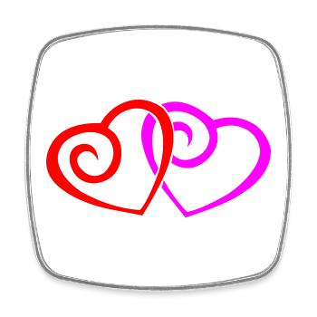 Hearts Love - Square fridge magnet - white - Front