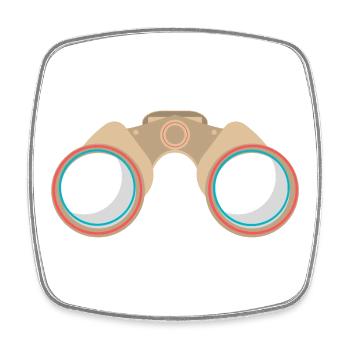 Binoculars - Square fridge magnet - white - Front