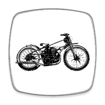 Speedway motorcycle - Square fridge magnet - white - Front