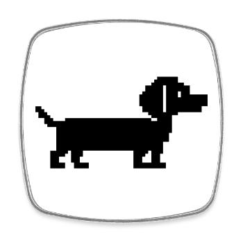 Teckel Teckel Pixel Art rétro - Magnet carré - blanc - Devant