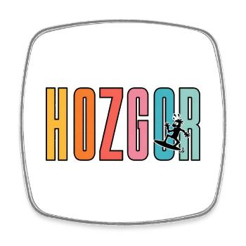 HOZGOR – Surf rétro et humour décalé - Magnet carré - blanc - Devant