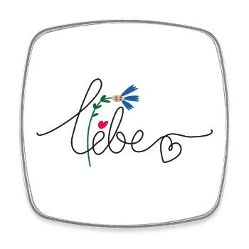 Flower Heart - Square fridge magnet - white - Front