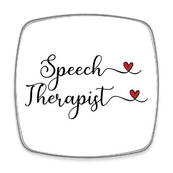 Speech Therapist with a Heart - Square fridge magnet - white - Front