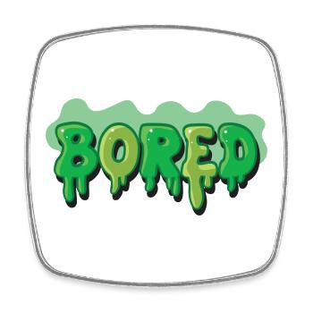 Police de Graffiti Bored Slime - Magnet carré - blanc - Devant