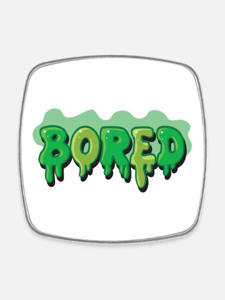 Police de Graffiti Bored Slime - Magnet carré - blanc