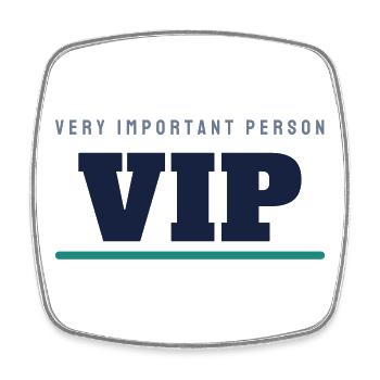 VIP College Lettering - Fête de l’équipe invitée d’honneur - Magnet carré - blanc - Devant