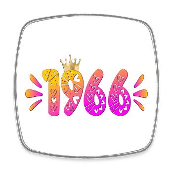 Couronne d’anniversaire 1966 - Magnet carré - blanc - Devant