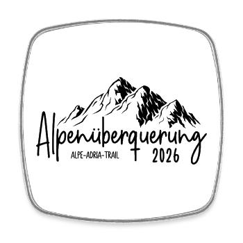 Alpenüberquerung 2026 Alpe Adria Trail - Viereckiger Kühlschrankmagnet - Weiß - Vorne
