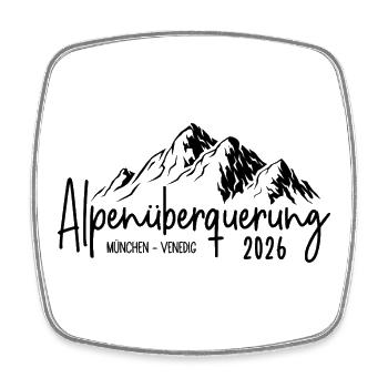 Alpenüberquerung 2026 München Venedig - Viereckiger Kühlschrankmagnet - Weiß - Vorne