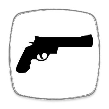 weapon - Square fridge magnet - white - Front