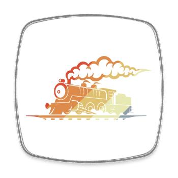 Railway Retro Look - Square fridge magnet - white - Front
