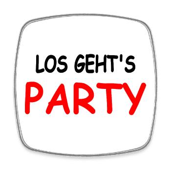 Party - Viereckiger Kühlschrankmagnet - Weiß - Vorne