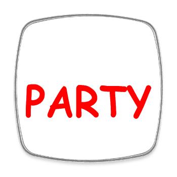 Party - Viereckiger Kühlschrankmagnet - Weiß - Vorne