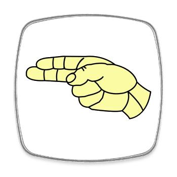 hand_pistole02 - Viereckiger Kühlschrankmagnet - Weiß - Vorne