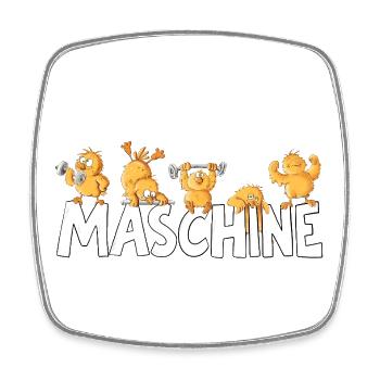 Maschine Küken Workout Fitness Kraftsport Humor - Viereckiger Kühlschrankmagnet - Weiß - Vorne