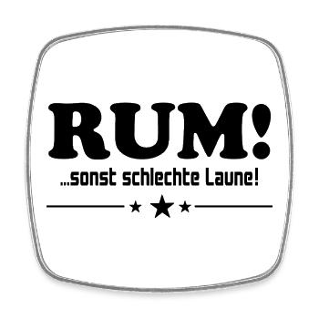 Rum trinken Schlechte Laune Alkohol Saufen Party - Viereckiger Kühlschrankmagnet - Weiß - Vorne