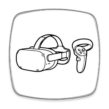 VR Brille Controller Grafik - Viereckiger Kühlschrankmagnet - Weiß - Vorne