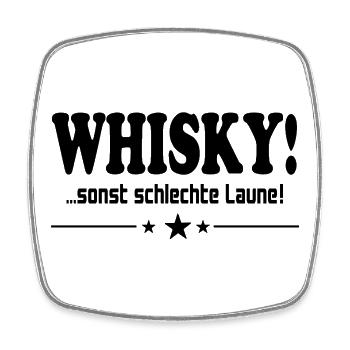 Whisky trinken Schlechte Laune Alkohol Saufen - Viereckiger Kühlschrankmagnet - Weiß - Vorne
