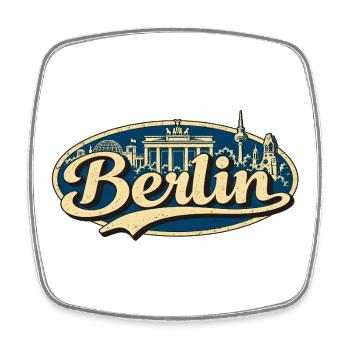 Berlin Vintage Stadtmotiv - Viereckiger Kühlschrankmagnet - Weiß - Vorne