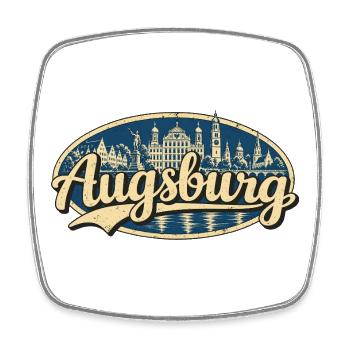 Augsburg Vintage Stadtmotiv - Viereckiger Kühlschrankmagnet - Weiß - Vorne