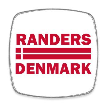 Randers-Dänemark-Flaggenemblem - Viereckiger Kühlschrankmagnet - Weiß - Vorne