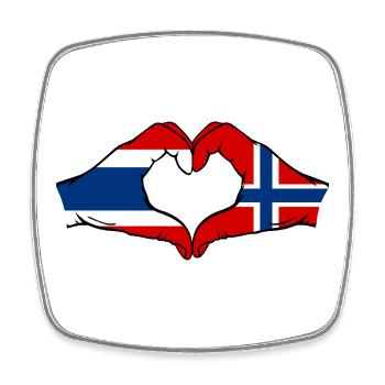 Thailand Schweden Flagge Hände Herzform - Viereckiger Kühlschrankmagnet - Weiß - Vorne