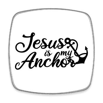 Jesus is my Anchor - Viereckiger Kühlschrankmagnet - Weiß - Vorne