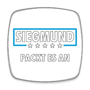 SIEGMUND - Viereckiger Kühlschrankmagnet - Weiß - Vorne