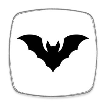 Fledermaus - Viereckiger Kühlschrankmagnet - Weiß - Vorne