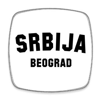 BEOGRAD Belgrad Belgrade Serbien Serbia - Viereckiger Kühlschrankmagnet - Weiß - Vorne