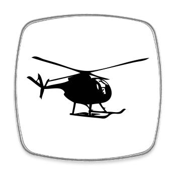 Hubschrauber - Viereckiger Kühlschrankmagnet - Weiß - Vorne