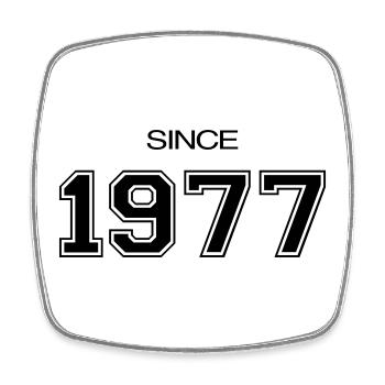 1977 Geburtstagsgeschenk - Viereckiger Kühlschrankmagnet - Weiß - Vorne