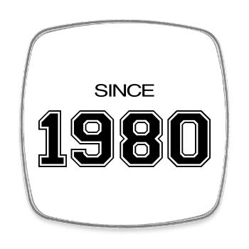 Depuis 1980 année de naissance ou d'évènement - Magnet carré - blanc - Devant