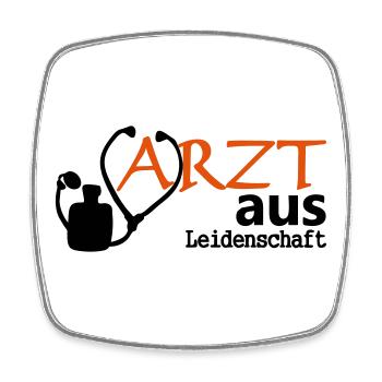 Arzt aus Leidenschaft Geschenk - Viereckiger Kühlschrankmagnet - Weiß - Vorne