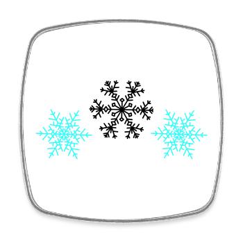 Schneeflocken - Viereckiger Kühlschrankmagnet - Weiß - Vorne