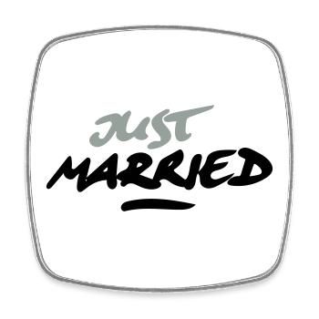 just married 2C - Viereckiger Kühlschrankmagnet - Weiß - Vorne