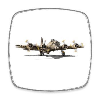 Bomber B-17 - Square fridge magnet - white - Front