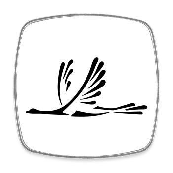 vogel_1 - Square fridge magnet - white - Front