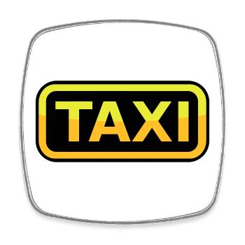 Taxi Schild - Viereckiger Kühlschrankmagnet - Weiß - Vorne